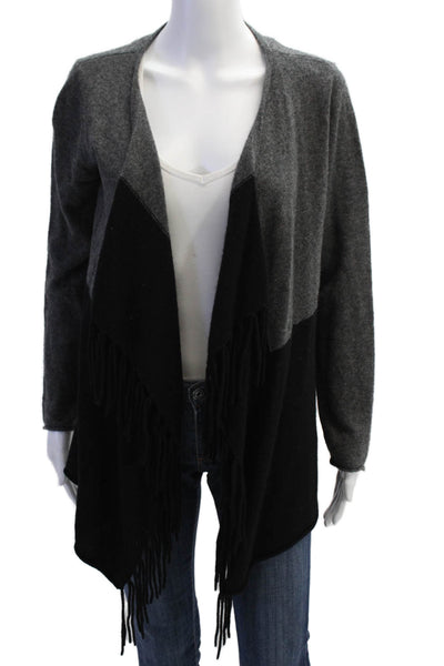 Claudia Nichole Unisex Cardigan 100% Cashmere Black Bohemian Long Sleeve Size S