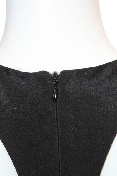 Nicole Miller Women Bodycon Sheath Dress Sleeveless Black Silk Size 2