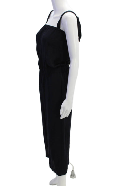 Theory Women Square-Neck Silk Sleeveless Jumpsuit Black Size 2