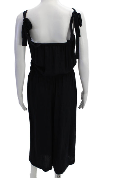 Theory Women Square-Neck Silk Sleeveless Jumpsuit Black Size 2