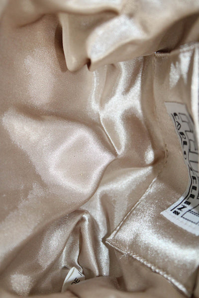 Fellini Carlo Fellini Womens One Handle Kiss Lock Beaded Evening Handbag Silver