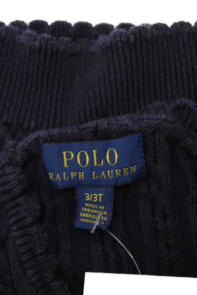 Polo Ralph Lauren Girls Cotton Cable-Knit Cardigan Sweater Blue Size 3