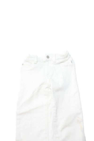 DL1961 Girls Cotton Zippered Straight Jeans White Size 4