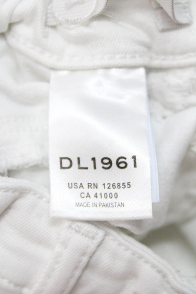 DL1961 Girls Cotton Zippered Straight Jeans White Size 4