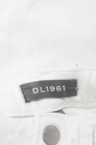 DL1961 Girls Cotton Zippered Straight Jeans White Size 4
