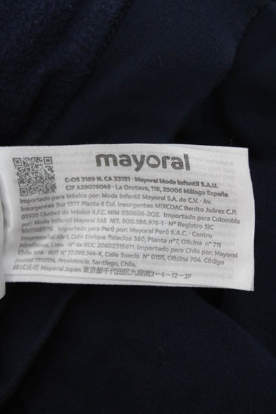 Mayoral Girls Floral Long Sleeve Casual Pullover Sweatshirt Blue Size 3