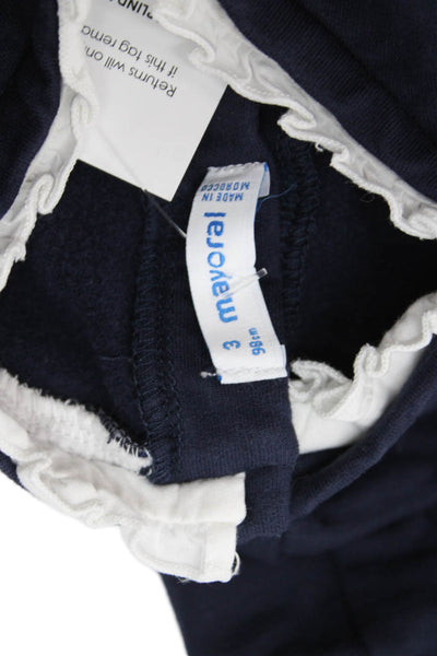 Mayoral Girls Floral Long Sleeve Casual Pullover Sweatshirt Blue Size 3