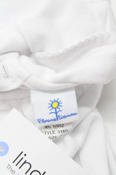 Florence Eiseman Girls Cotton Collared Long Sleeve Polo Shirt White Size 4