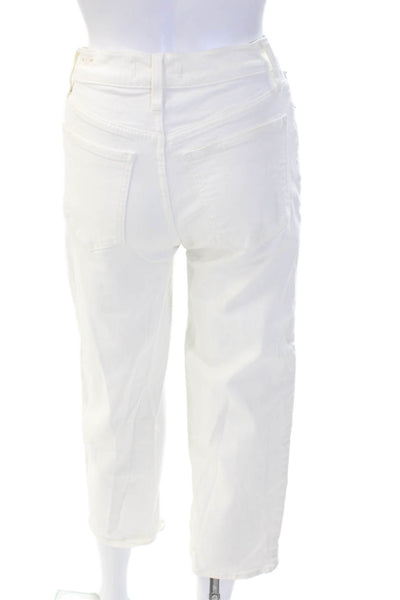 Madewell Women White Cropped Ankle Jeans Button Fly Mid-Rise Size 24P