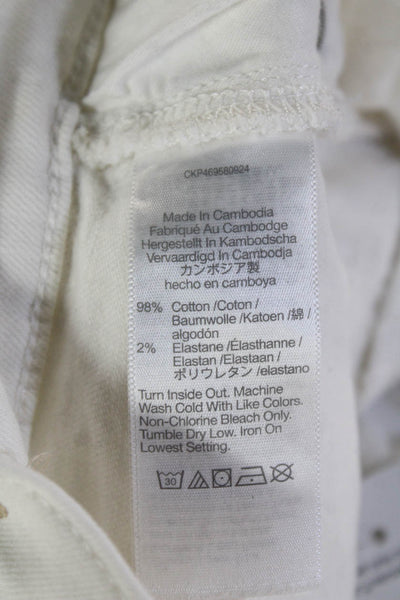Madewell Women White Cropped Ankle Jeans Button Fly Mid-Rise Size 24P