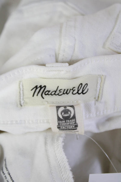 Madewell Women White Cropped Ankle Jeans Button Fly Mid-Rise Size 24P