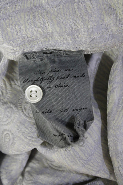 Raquel Allegra Womens Tunic Gray 3/4 Sleeve Round Neck Silk-Rayon Size 2