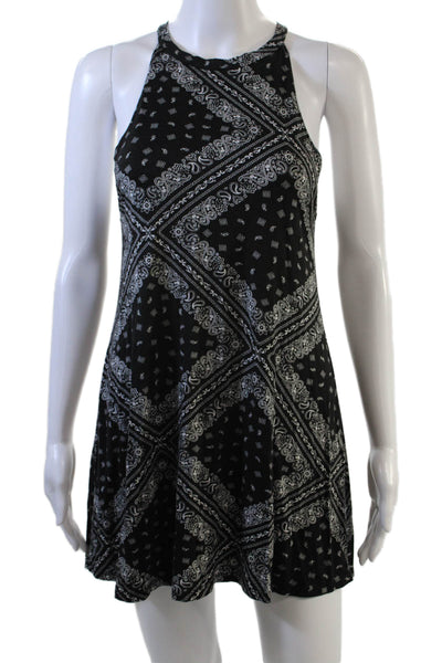 Michael Lauren Women Tank Shift Dress Black Paisley Size S