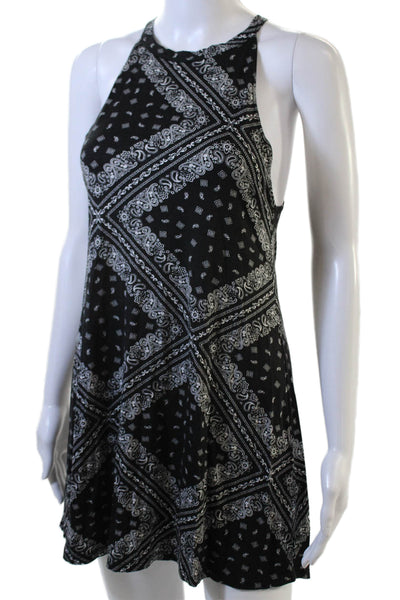 Michael Lauren Women Tank Shift Dress Black Paisley Size S