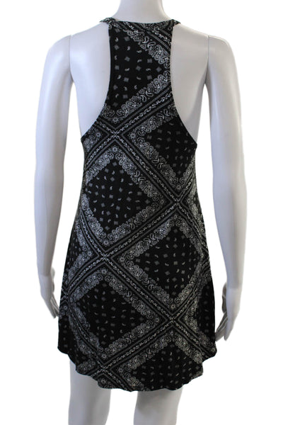 Michael Lauren Women Tank Shift Dress Black Paisley Size S