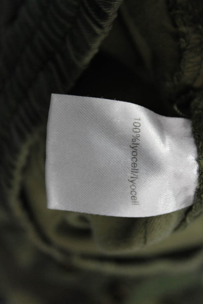 Pam & Gela Unisex Green Camo Cargo Jogger Pants Drawstring 100% Lyocell Size S