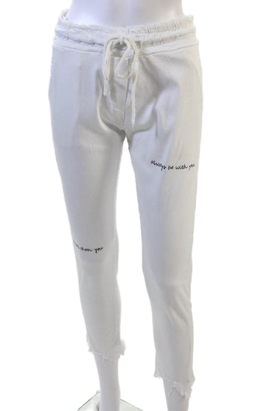 Venti 6 Womens Jogger Sweatpants White Drawstring Lyocell Size S