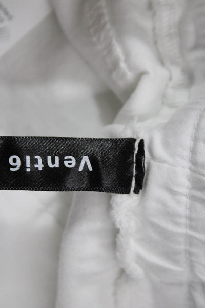 Venti 6 Womens Jogger Sweatpants White Drawstring Lyocell Size S