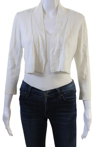 Calvin Klein Women Cardigan White 3/4 Sleeve Size S
