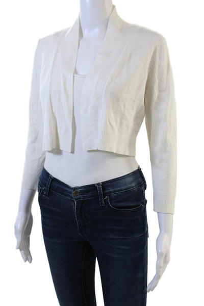 Calvin Klein Women Cardigan White 3/4 Sleeve Size S