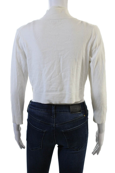 Calvin Klein Women Cardigan White 3/4 Sleeve Size S