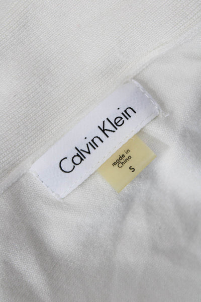 Calvin Klein Women Cardigan White 3/4 Sleeve Size S