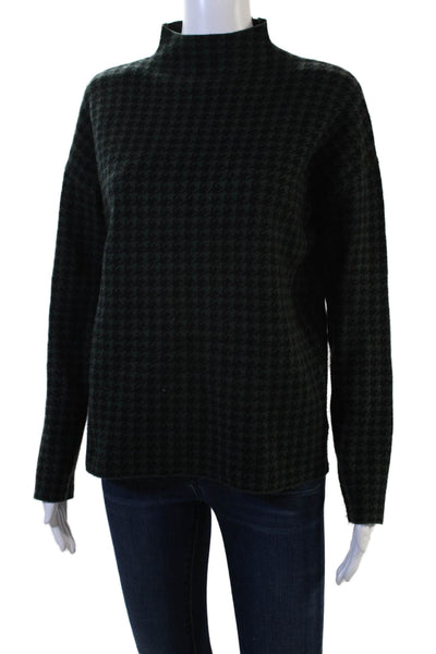 Tahari Unisex Dark Gray Check Mock Neck Pullover Sweater Long Sleeve Size M