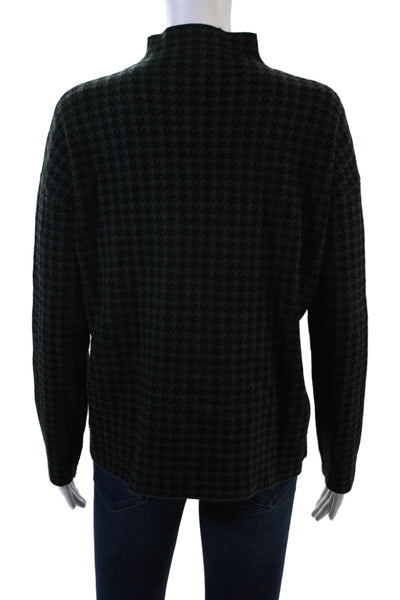 Tahari Unisex Dark Gray Check Mock Neck Pullover Sweater Long Sleeve Size M