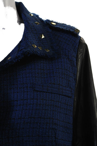 Romeo + Juliet Couture Women Black Check Varsity Jacket Size L