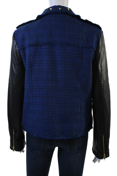 Romeo + Juliet Couture Women Black Check Varsity Jacket Size L