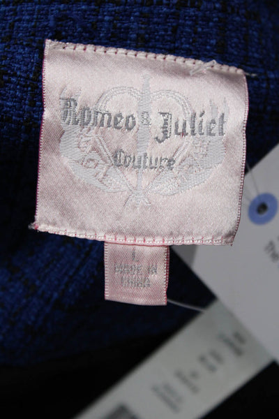 Romeo + Juliet Couture Women Black Check Varsity Jacket Size L