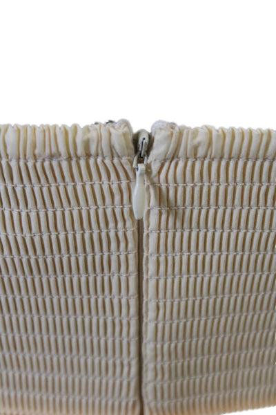Designer Women Bohemian Beige Cotton-Blend Tie-Front Long Sleeve Blouse Size S