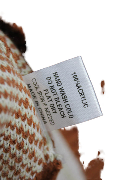 Sage The Label Unisex Argyle V-Neck Sweater Vest Brown 100% Acrylic Size XS
