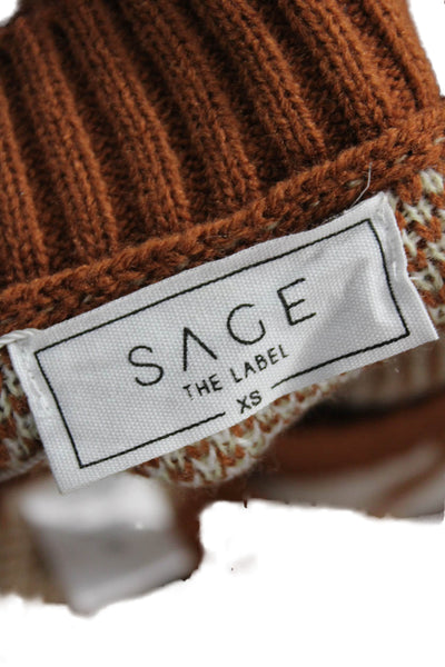Sage The Label Unisex Argyle V-Neck Sweater Vest Brown 100% Acrylic Size XS