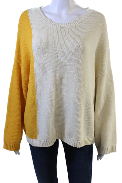 Parrish Unisex Beige Cotton Crew Neck Pullover Sweater Long Sleeve Size XS