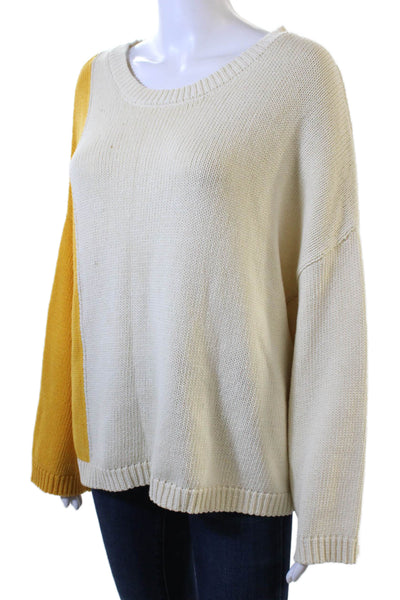 Parrish Unisex Beige Cotton Crew Neck Pullover Sweater Long Sleeve Size XS