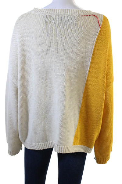 Parrish Unisex Beige Cotton Crew Neck Pullover Sweater Long Sleeve Size XS