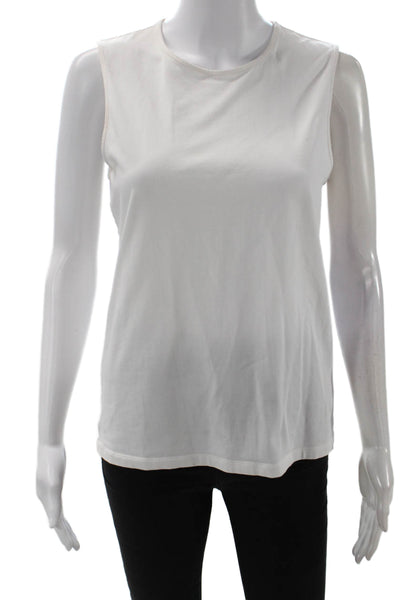 COS Women Basic Jersey White Tank Sleeveless Crew Neck Size M