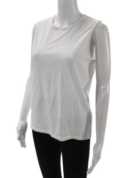 COS Women Basic Jersey White Tank Sleeveless Crew Neck Size M