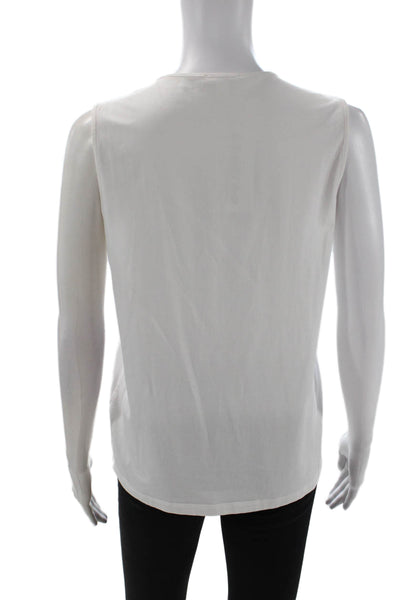 COS Women Basic Jersey White Tank Sleeveless Crew Neck Size M