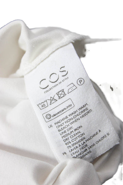 COS Women Basic Jersey White Tank Sleeveless Crew Neck Size M