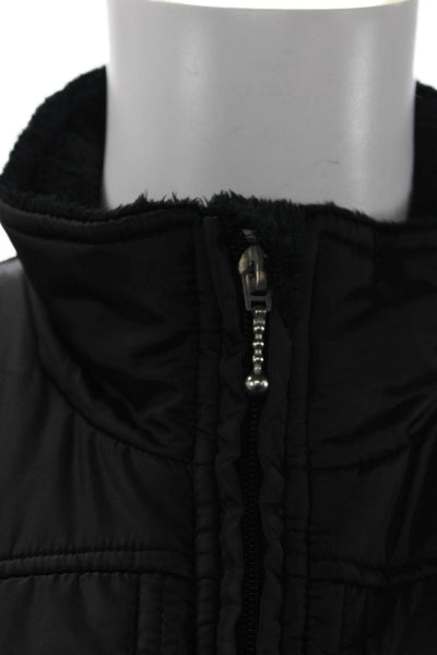 Marker Women Puffer Quilted Jacket Black Zip High Neck Sleeveless Size S