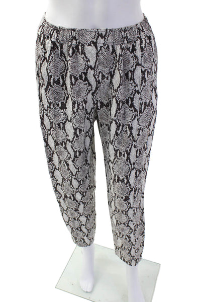 A.L.C., Womens Cropped Ankle Animal Print Pants Black Size 0