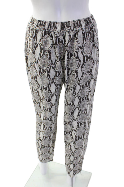 A.L.C., Womens Cropped Ankle Animal Print Pants Black Size 0