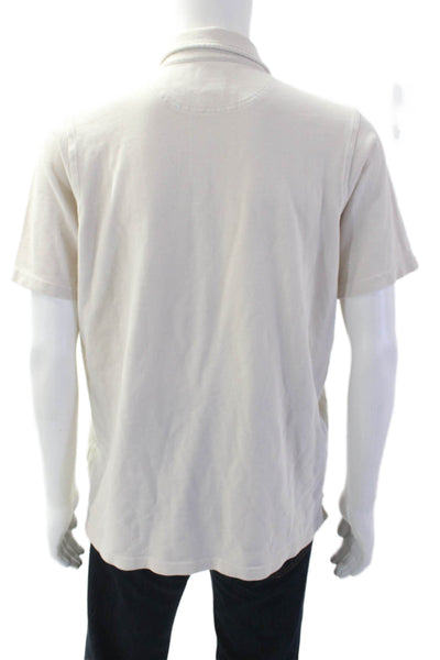 Filson Mends Short Sleeves Crew Neck Polo Shirt White Cotton Size Medium