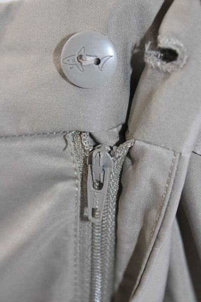 Greg Norman Men Chino Shorts Beige Button Polyester Solid Size 36