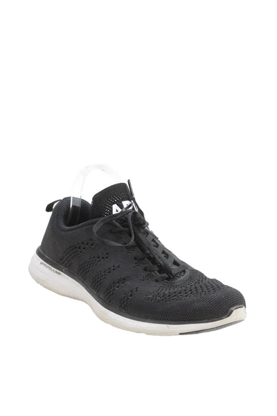 APL Mens Textured Lace Up Low Top Casual Athletic Sneakers Black Size 8