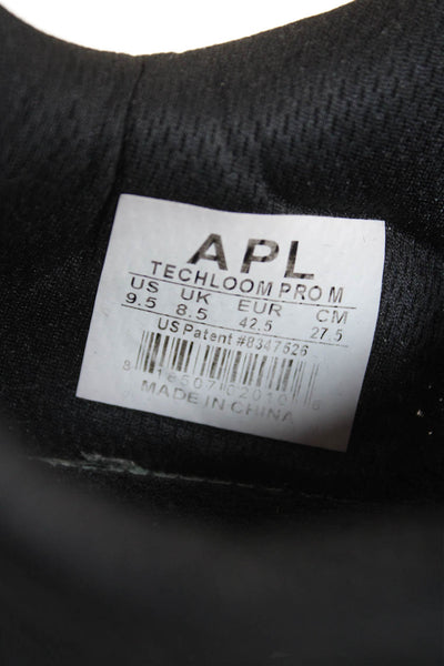 APL Mens Textured Lace Up Low Top Casual Athletic Sneakers Black Size 8