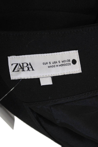 Zara Unisex Classic Black Viscose Shorts Size S