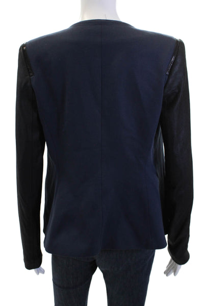Theory Women Black Petite Blazer Zip Long Sleeve Size S
